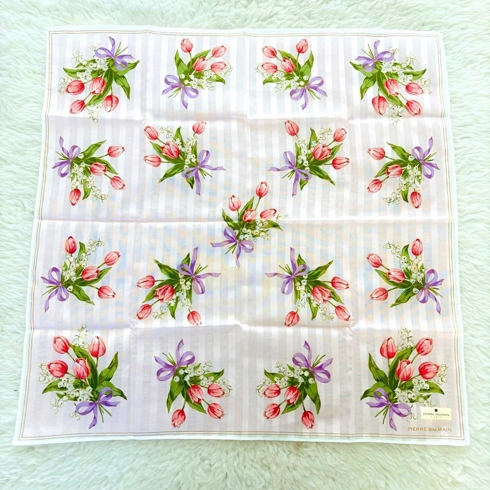 Pierre Balmain Paris Square Cotton Bandanna/Scarf size 20”x20”
